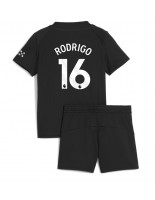 Manchester City Rodri Hernandez #16 Bortedraktsett Barn 2025-26 Korte ermer (+ bukser)